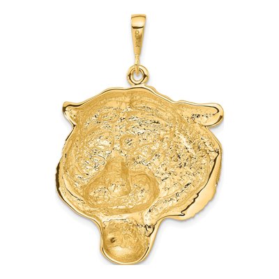 14K Yellow Gold Large Tiger Head Pendant – view 4