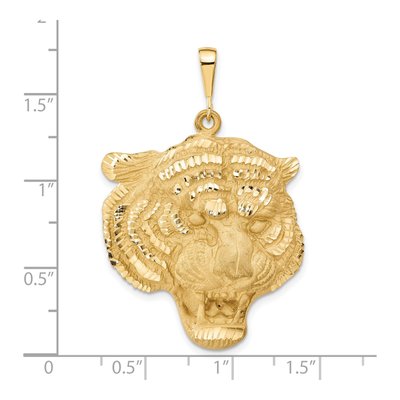 14K Yellow Gold Large Tiger Head Pendant – view 5