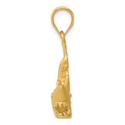 14K Yellow Gold Diamond-Cut Shark Pendant – view 3