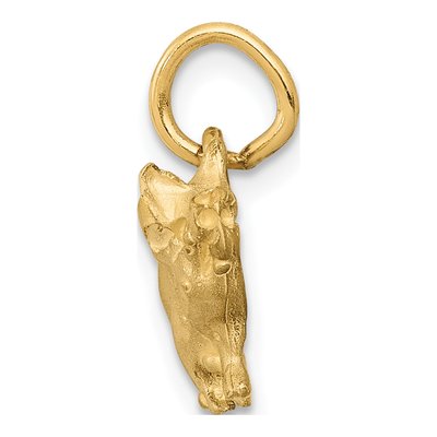 14K Yellow Gold Diamond-Cut Pig Charm – view 3