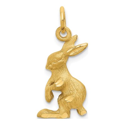 14K Yellow Gold Jack Rabbit Pendant