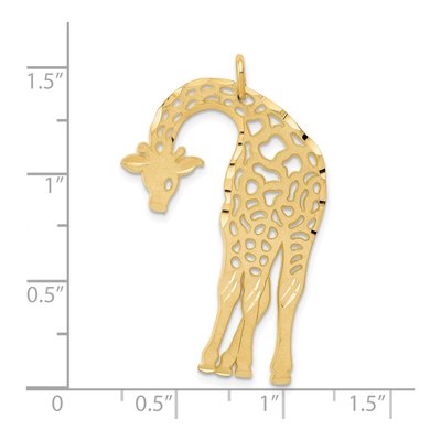 14K Yellow Gold Satin Diamond-Cut Giraffe Charm – view 5