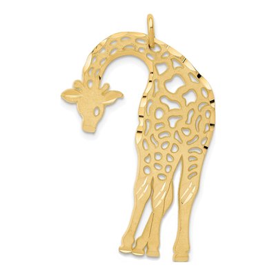 14K Yellow Gold Diamond-Cut Giraffe Charm