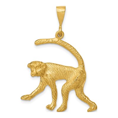 14K Yellow Gold Monkey Pendant