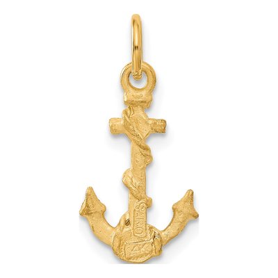 14K Yellow Gold Anchor Pendant – view 4
