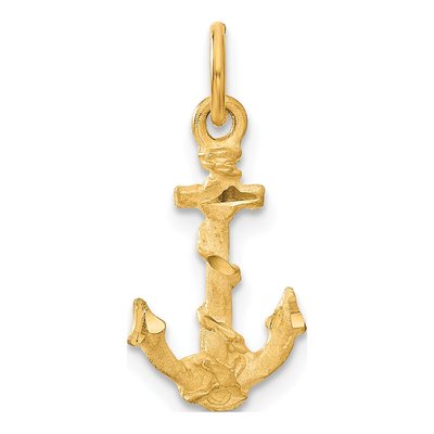 14K Yellow Gold Anchor Pendant