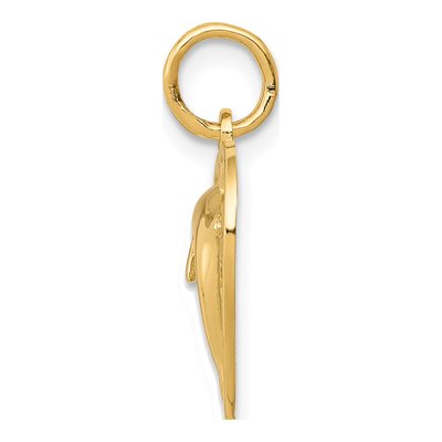 14K Yellow Gold Dolphin Heart Pendant – view 3