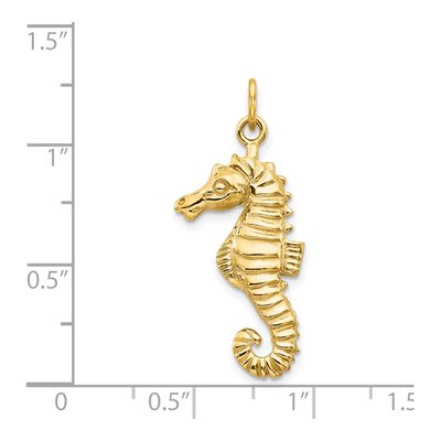 14K Yellow Gold Seahorse Pendant – view 5