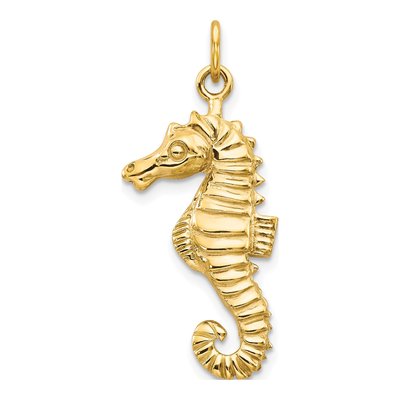 14K Yellow Gold Seahorse Pendant