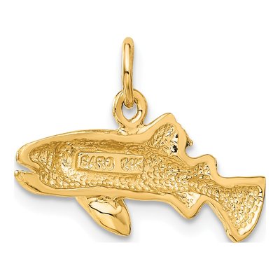 14K Yellow Gold Grouper Fish Pendant – view 4