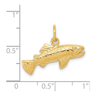 14K Yellow Gold Grouper Fish Pendant – view 5