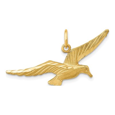 14K Yellow Gold Seagull Pendant