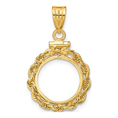 14K Yellow Gold Screw Top Coin Bezel Coin Bezel – view 4