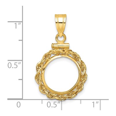 14K Yellow Gold Screw Top Coin Bezel Coin Bezel – view 5