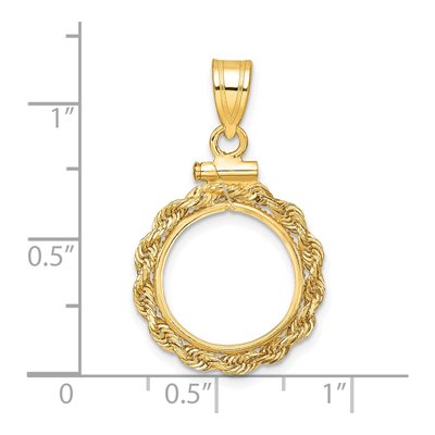 14K Yellow Gold Rope Coin Bezel Coin Bezel – view 4