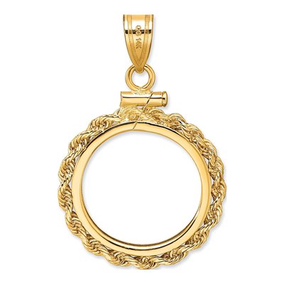 14K Yellow Gold Screw Top Coin Bezel Coin Bezel – view 4