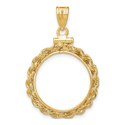 14K Yellow Gold Screw Top Coin Bezel Coin Bezel – view 4