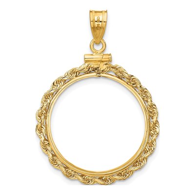 14K Yellow Gold Rope Coin Bezel Coin Bezel – view 4
