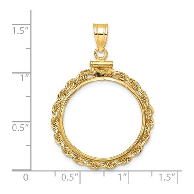 14K Yellow Gold Rope Coin Bezel Coin Bezel – view 5