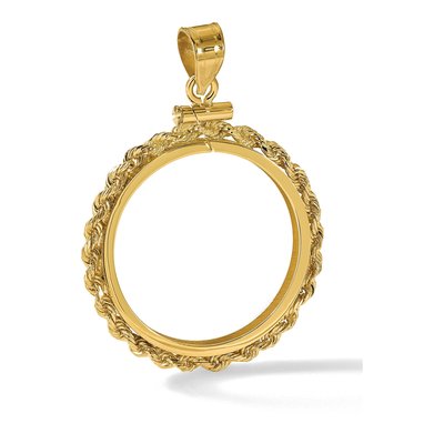 14K Yellow Gold Rope Coin Bezel Coin Bezel – view 6