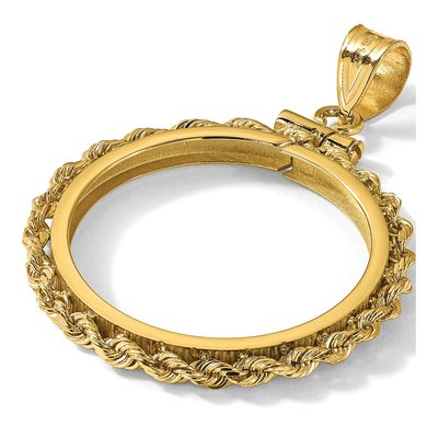 14K Yellow Gold Rope Coin Bezel Coin Bezel – view 7