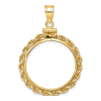 14K Yellow Gold Rope Coin Bezel Coin Bezel