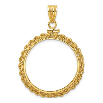 14K Yellow Gold Screw Top Coin Bezel Coin Bezel – view 4