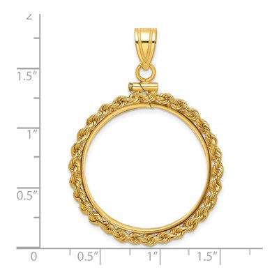 14K Yellow Gold Screw Top Coin Bezel Coin Bezel – view 5