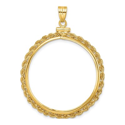 14K Yellow Gold Rope Coin Bezel Coin Bezel – view 4