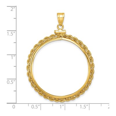 14K Yellow Gold Rope Coin Bezel Coin Bezel – view 5