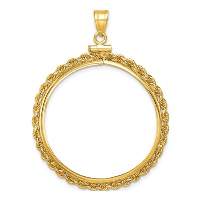 14K Yellow Gold Rope Coin Bezel Coin Bezel
