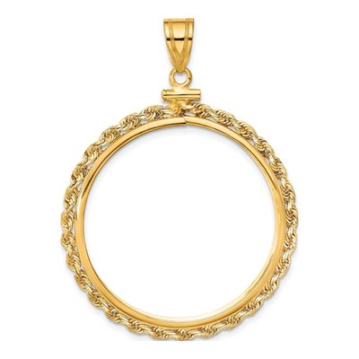 14K Yellow Gold Rope Coin Bezel Coin Bezel – view 4