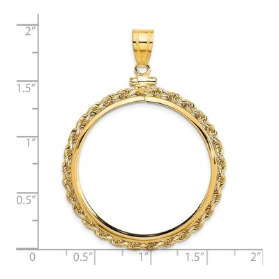 14K Yellow Gold Rope Coin Bezel Coin Bezel – view 5