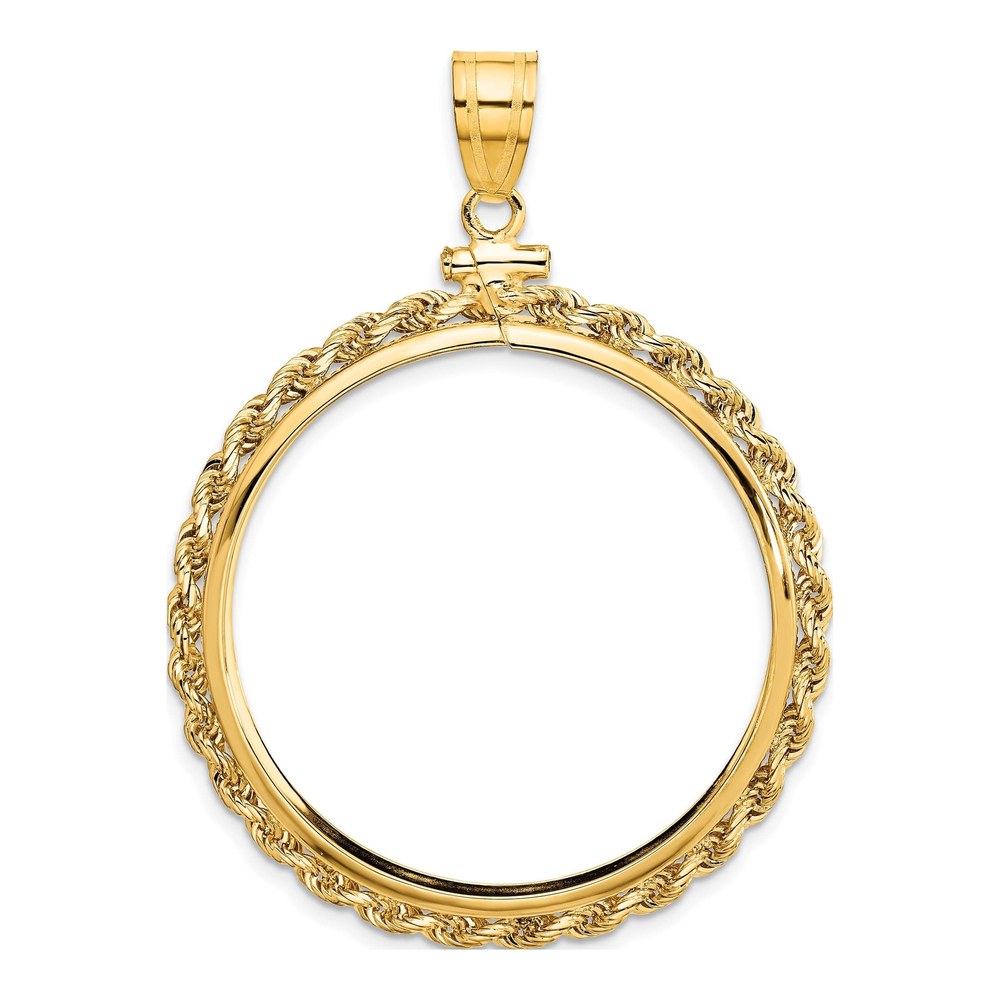14K Yellow Gold Rope Coin Bezel Coin Bezel