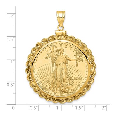 14K Yellow Gold American Eagle Coin Bezel Pendant – view 2