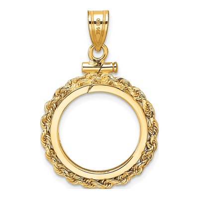 14K Yellow Gold Coin Bezel Pendant – view 4