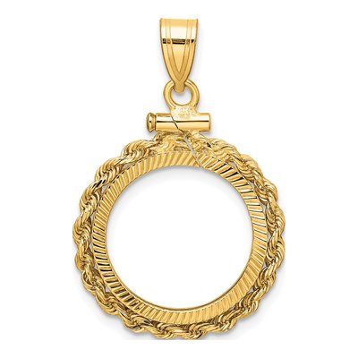 14K Yellow Gold Coin Bezel Pendant