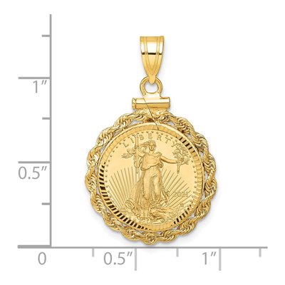 14K Yellow Gold Coin Bezel for 10oz Eagle Pendant – view 2