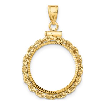 14K Yellow Gold Coin Bezel Pendant