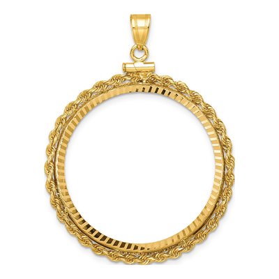 14K Yellow Gold Screw-Top Coin Bezel Pendant