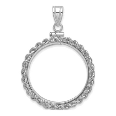 14K White Gold Screw Top Coin Bezel Coin Bezel