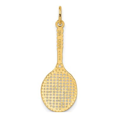 14K Yellow Gold Tennis Racquet Pendant – view 4
