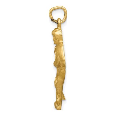14K Yellow Gold Hockey Player Pendant – view 3