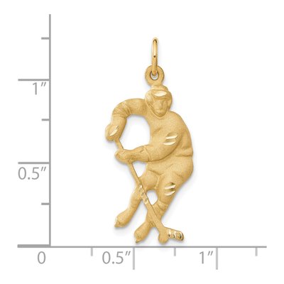 14K Yellow Gold Hockey Player Pendant – view 5