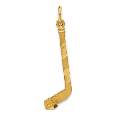 14K Yellow Gold Hockey Stick Pendant