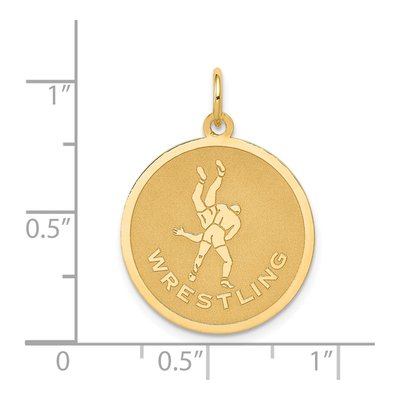 14K Yellow Gold Wrestling Disc Charm – view 5