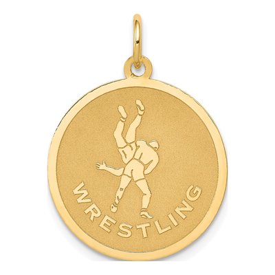 14K Yellow Gold Wrestling Disc Charm