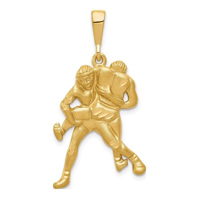14K Yellow Gold Wrestlers Pendant