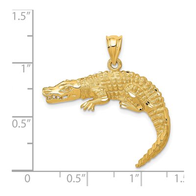14K Yellow Gold Alligator Pendant – view 5