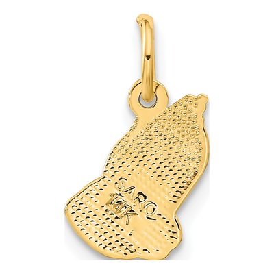 14K Yellow Gold Praying Hands Pendant – view 4